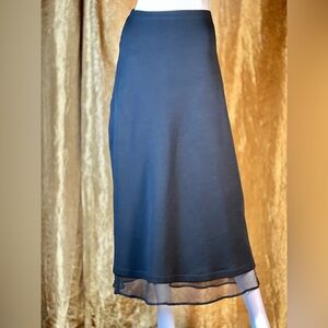 MORGAN LE FAY Black Wool blend Midi Skirt size medium